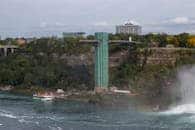 Majestic view of the Niagara Falls Observation Tower with surrounding landscape.